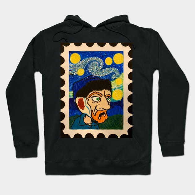 Vincent Van Gogh Stamp Hoodie by BryanWhipple